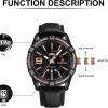 Naviforce Hombres de Lujo Relojes Deportivos Relojes de Cuarzo de Cuero a Prueba de Agua Reloj de Oro Fecha