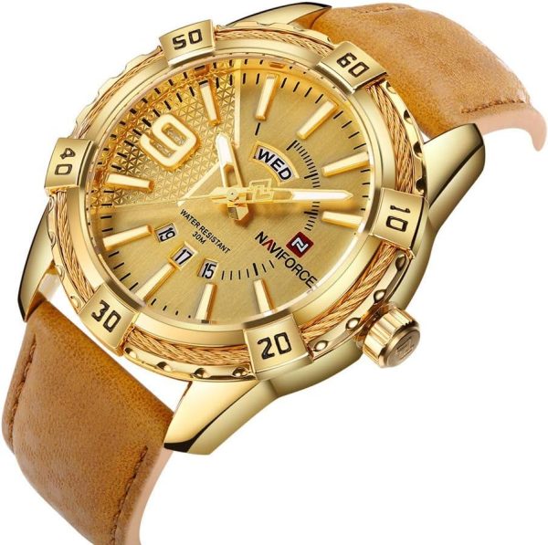 NAVIFORCE Reloj Deportivo de día de Cuarzo Resistente al Agua para Hombre