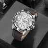 Naviforce Hombres de Lujo Relojes Deportivos Relojes de Cuarzo de Cuero a Prueba de Agua Reloj de Oro Fecha
