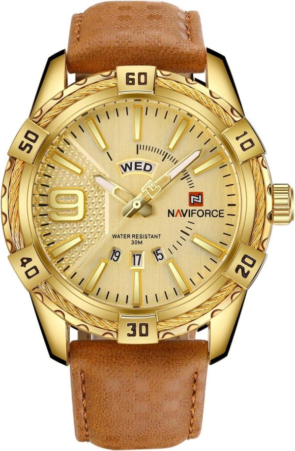 NAVIFORCE Reloj Deportivo de día de Cuarzo Resistente al Agua para Hombre
