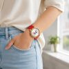 Reloj Madera Bambú Personalizado Mujer Correa Silicona - Grabado Personalizable