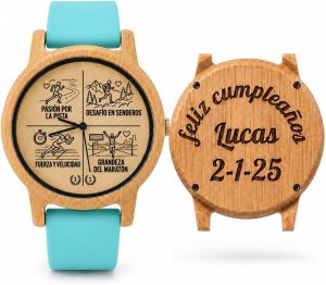Reloj Deportivo Madera Bambú Personalizado - Grabado Láser