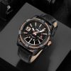 Naviforce Hombres de Lujo Relojes Deportivos Relojes de Cuarzo de Cuero a Prueba de Agua Reloj de Oro Fecha