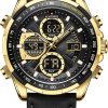 Naviforce Relojes Digitales Militares de para Hombres Reloj de Pulsera de Cuero Multifuncional de Cuarzo