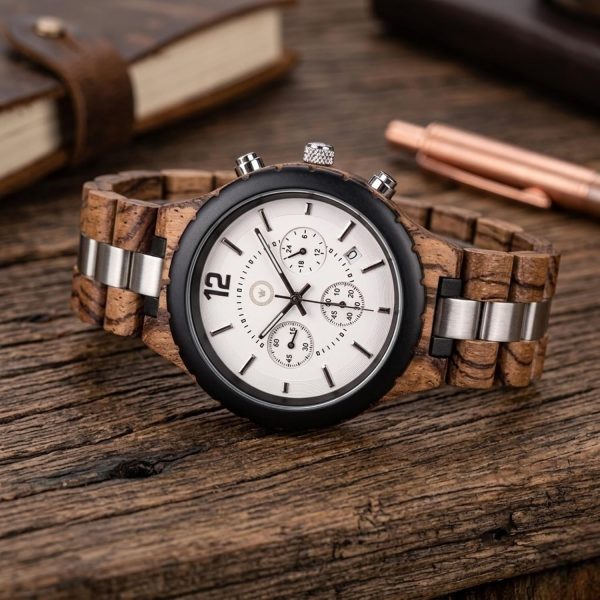 Reloj Madera Personalizado Hombre Correa Ajustable - Grabado Personalizable
