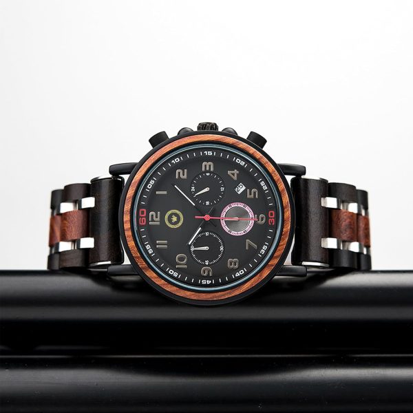 Reloj Madera Personalizado Hombre Cronógrafo - Grabado Personalizable