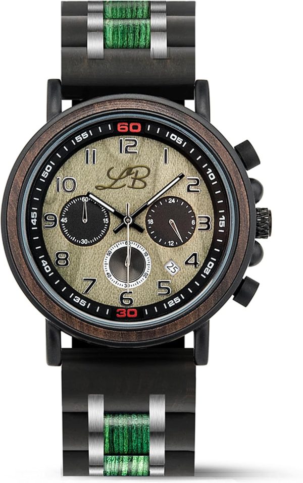 Reloj Madera Personalizado Hombre Cronógrafo - Grabado Personalizable
