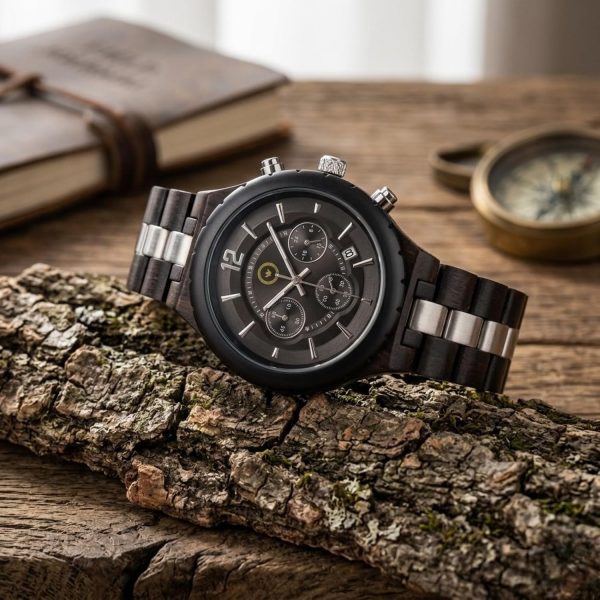 Reloj Madera Personalizado Hombre Correa Ajustable - Grabado Personalizable