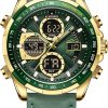 Naviforce Relojes Digitales Militares de para Hombres Reloj de Pulsera de Cuero Multifuncional de Cuarzo