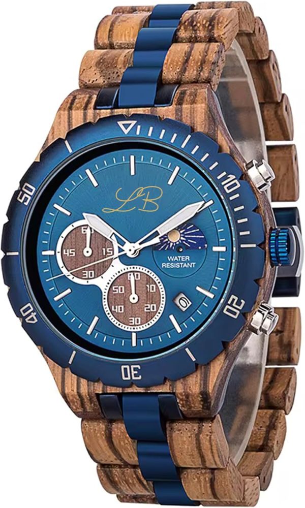 Reloj Madera Personalizado Hombre Correa Ajustable - Grabado Personalizable