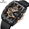 Naviforce Reloj Reloj de Pulsera Moda Hollow Big Dial Luminoso Impermeable Deporte Analógico Cuarzo Negocios