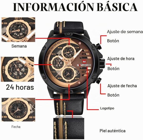 NAVIFORCE Reloj Deportivo Militar para Hombre