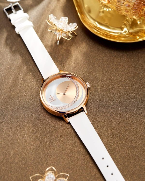 Shengke - Reloj de pulsera, con correa de piel
