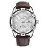 Naviforce Hombres de Lujo Relojes Deportivos Relojes de Cuarzo de Cuero a Prueba de Agua Reloj de Oro Fecha