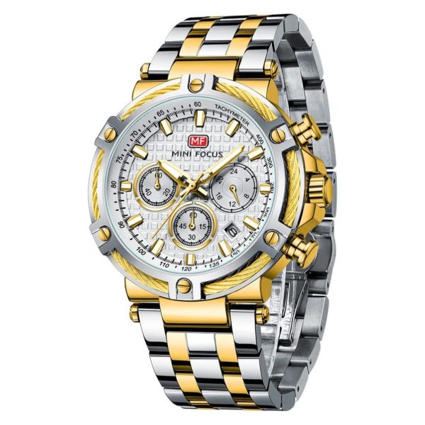 MF Mini Focus Relojes para Hombre de Negocios (cronógrafo/impermeable/luminoso/calendario/24 Horas) Relojes