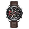 Naviforce Relojes Digitales Militares de para Hombres Reloj de Pulsera de Cuero Multifuncional de Cuarzo