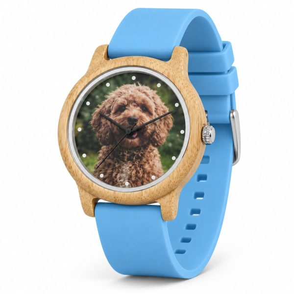 reloj perro caniche correa azul