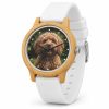 reloj perro caniche correa blanco