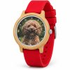 reloj perro caniche correa rojo