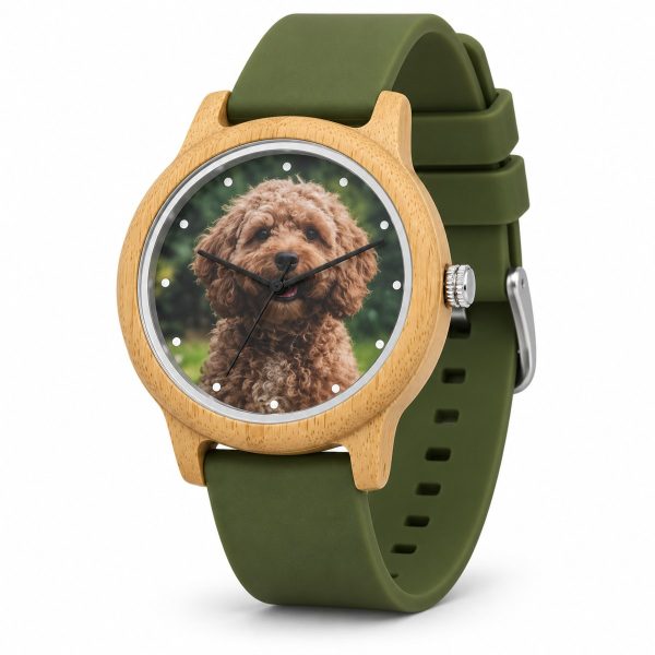 reloj perro caniche correa verde