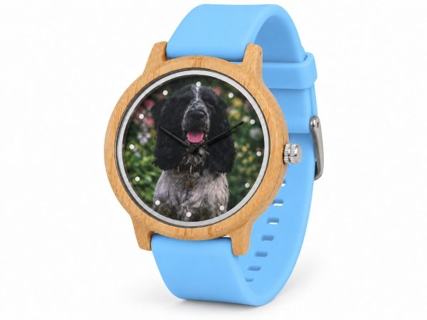 reloj perro cocker correa azul