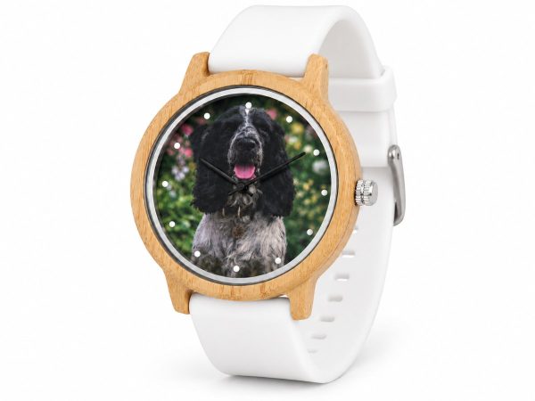 reloj perro cocker correa blanco