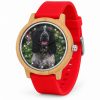 reloj perro cocker correa rojo