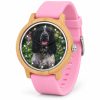 reloj perro cocker correa rosa