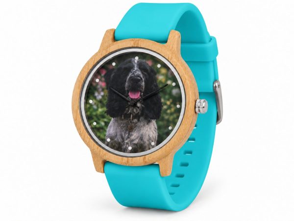 reloj perro cocker correa turquesa