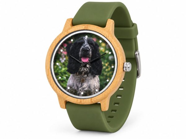 reloj perro cocker correa verde