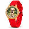 reloj perro golden correa rojo