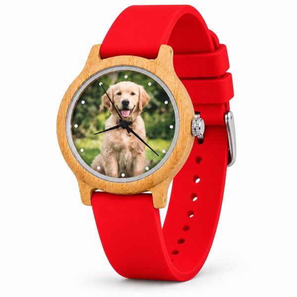reloj perro golden correa rojo
