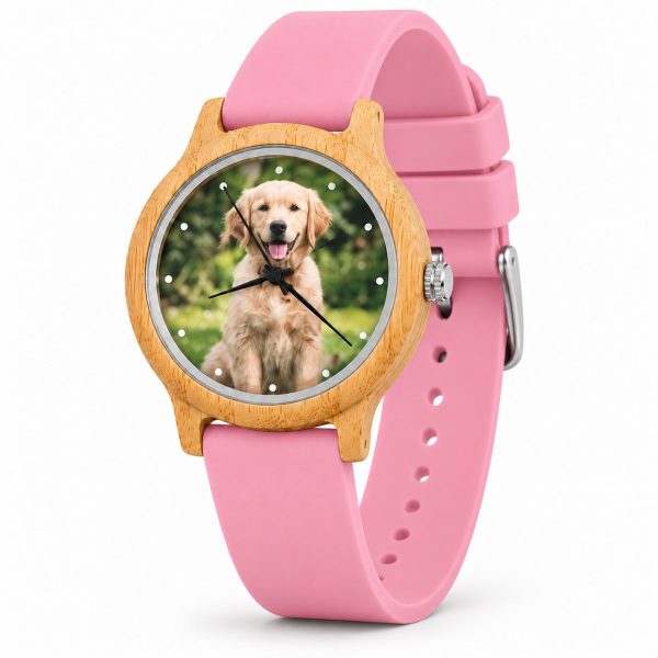 reloj perro golden correa rosa