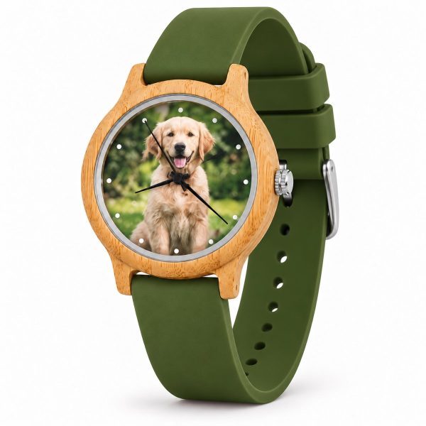 reloj perro golden correa verde