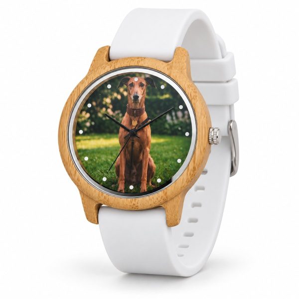 reloj perro vizsla correa blanco