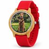 reloj perro vizsla correa rojo
