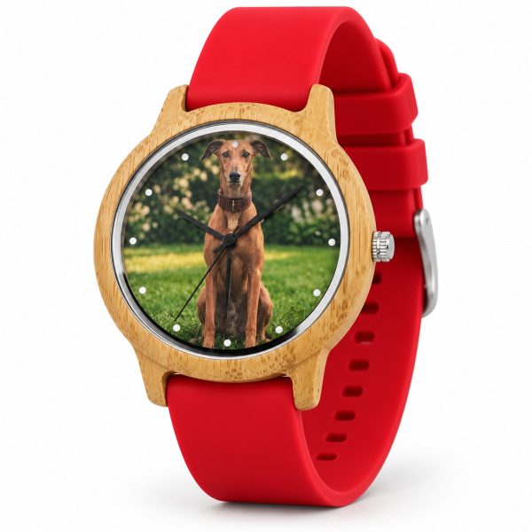 reloj perro vizsla correa rojo
