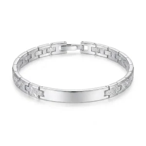 Pulsera Acero Inoxidable Personalizada Hombre y Mujer – Grabado Láser Placa 4 cm – foto 2